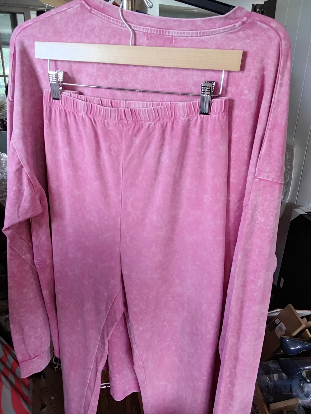 Fashion Nova Pink Mineral Wash Tee With Matching Pants - Picture 3 of 3